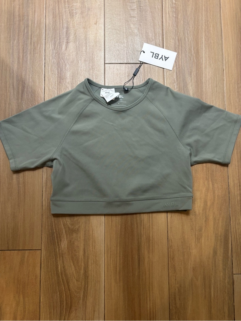 AYBL Olive Green Cropped Crewneck Top